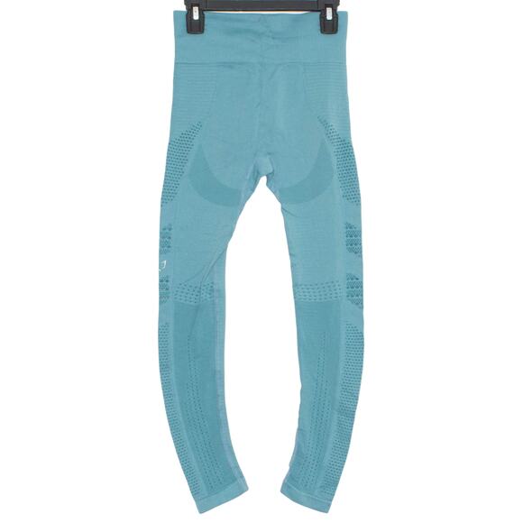 Gymshark Leggings Athleisure Minimalist Sporty Yoga 90s Cut Out Detail Blue XS - Picture 6 of 6